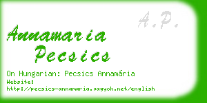 annamaria pecsics business card